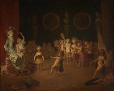 Scène de la comédie italienne jouée par une troupe d'enfants, between 1704 and 1706. Creator: Jean-Antoine Watteau