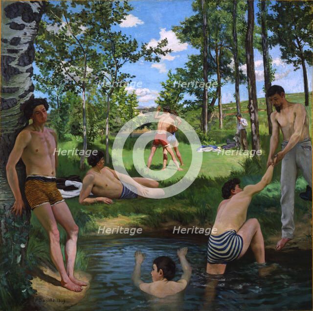 Scène d'été (summer scene), 1869. Creator: Bazille, Frédéric (1841-1870).