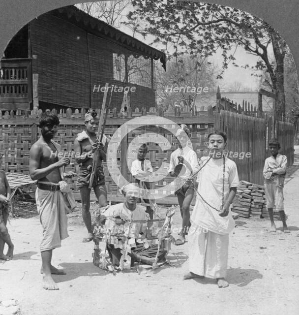 Scene during a festival, Burma, 1908. Artist: Stereo Travel Co