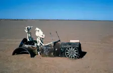 Scene during Bluebird CN7 world land speed record attempt, Lake Eyre, Australia, 1964. Creator: Unknown