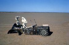 Scene during Bluebird CN7 world land speed record attempt, Lake Eyre, Australia, 1964. Creator: Unknown