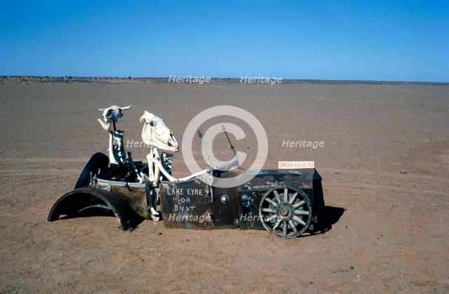 Scene during Bluebird CN7 world land speed record attempt, Lake Eyre, Australia, 1964. Creator: Unknown.