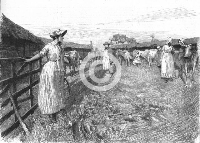 Scene from "Tess of the D'Urbervilles", by Thomas Hardy, 1891. Creator: Hubert von Herkomer.