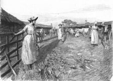 Scene from "Tess of the D'Urbervilles", by Thomas Hardy, 1891. Creator: Hubert von Herkomer