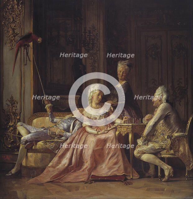 Scene from the court of Christian VII. Artist: Zahrtmann, Kristian (1843-1917)