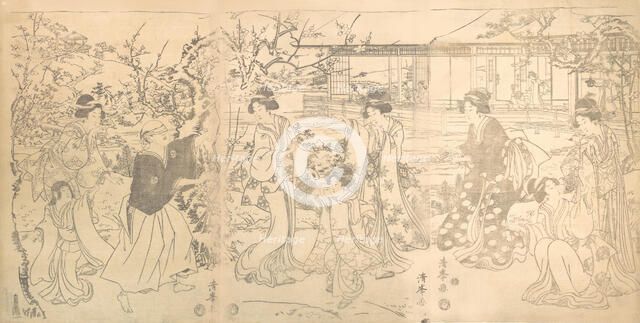 Scene from the Chushingura (Vendetta of the 47 Loyal Retailers), ca. 1820. Creator: Torii Kiyomine.