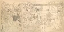 Scene from the Chushingura (Vendetta of the 47 Loyal Retailers), ca. 1820. Creator: Torii Kiyomine