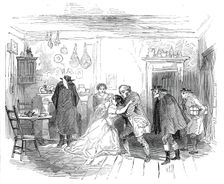 Scene from "The Cricket on the Hearth", at the Lyceum Theatre, 1845. Creator: Unknown
