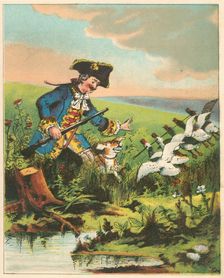 Scene from The Adventures of Baron Munchausen by Rudolph Erich Raspe, c1850. Artist: Anon