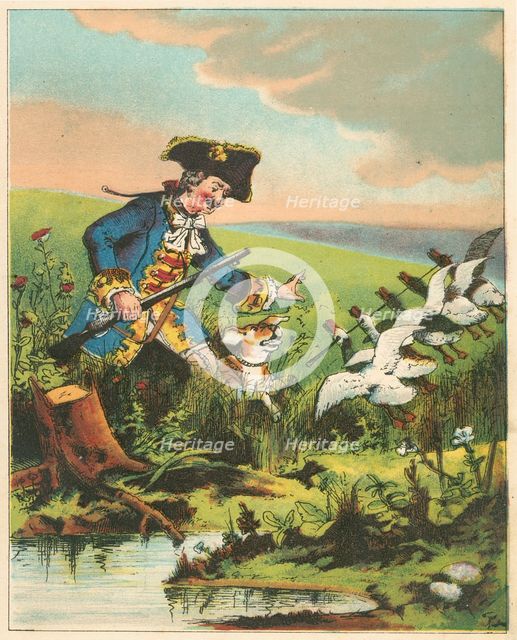 Scene from The Adventures of Baron Munchausen by Rudolph Erich Raspe, c1850. Artist: Anon