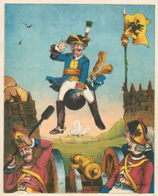 Scene from The Adventures of Baron Munchausen by Rudolph Erich Raspe, c1850. Artist: Anon
