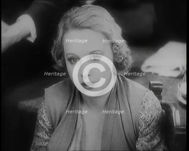 Scene from the Alfred Hitchcock Film 'Blackmail'. The Female Actor Anny Ondra Looking Shocked, 1929. Creator: British Pathe Ltd.