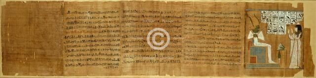 Scene from the Book of the Dead, Egypt, Third Intermediate Period, Dynasty 21 (abt 1069-945 BCE). Creator: Unknown.