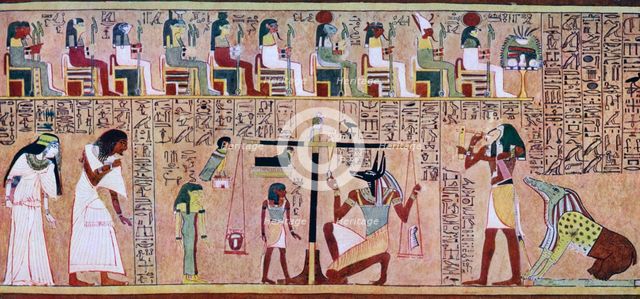 Scene from the Book of the Dead of Any, Egyptian, c1275 BC, (c1900-1920). Artist: Unknown