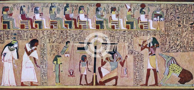 Scene from the Book of the Dead of Any, Egyptian, c1275 BC, (c1900-1920). Artist: Unknown