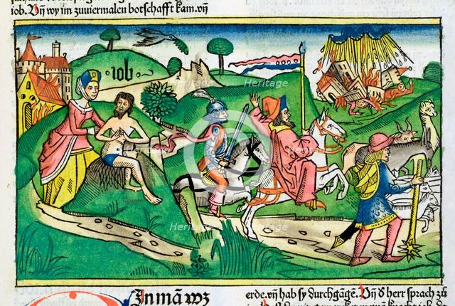 Scene from the Book of Job. Creator: Unknown.