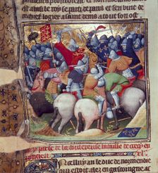 Scene from the Battle of Crecy, 1346, (c1346-c1400). Creator: Workshop of the Boucicaut Master