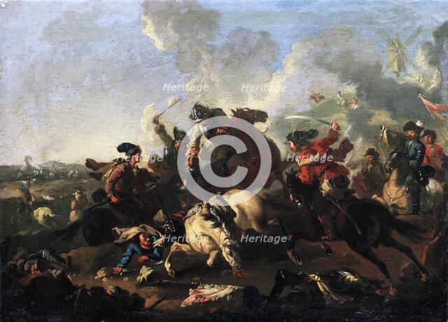 Scene from the battle of Poltava. Artist: Kotzebue, Alexander von (1815-1889)