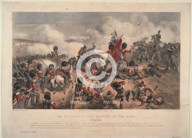 Scene from the Battle of the Alma on September 20, 1854, 1855. Artist: De Prades, Alfred F. (active 1844-1883)