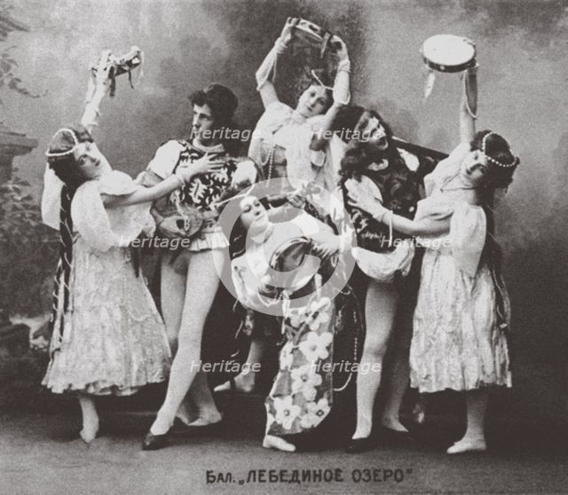 Scene from the Ballet Swan Lake, Mariinsky Theatre. 1895 Artist: Anonymous  