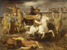 Scene from the Gallic Wars: The Gaul Littavicus, Betraying the Roman Cause, Flees to..., ca. 1838-40 Creator: Theodore Chasseriau