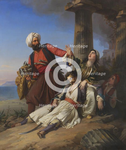 Scene from the Greek War of Independence, 1841. Creator: Jacobs, Paul Emil (1802-1866).