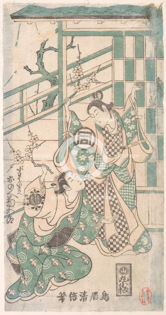 Scene From the Drama "Hatsu-tori Kuruma Genji", dated 1749., dated 1749. Creator: Torii Kiyomasu I.