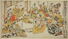 Scene from the Drama "Lyric Dance of Shizuka Gozen (Taihei Shizuka Horaku no mai)", c. 1711. Creator: Torii Kiyomasu I
