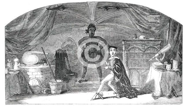 Scene from the Extravaganza of "Frankenstein, or, The Model Man" at the Adelphi Theatre, 1850. Creator: Unknown.