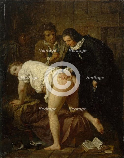 Scene from the Fable La Jument du compère Pierre (The Mare of Peasant Pierre) by Jean de La Fontaine