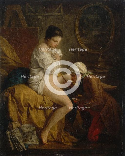Scene from the Fable Le bât (The Pack Saddle) by Jean de La Fontaine, Early 1730s.
