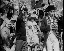 Scene from the Feature Film Nelson': Crowds of Actors in Period Costume Lining the..., 1920s. Creator: British Pathe Ltd