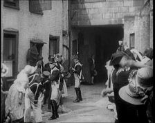 Scene from the Feature Film Nelson': Crowds of Actors in Period Costume Being..., 1920s. Creator: British Pathe Ltd