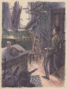 Scene from "The Invisible Man": breaking window, 1953. Creator: Shirley Markham