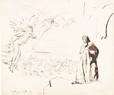 Scene from the Inferno (canto IX). Creator: William Etty
