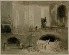 Scene from the Opera Guido et Ginevra, 1839. Creator: Johannes Bosboom