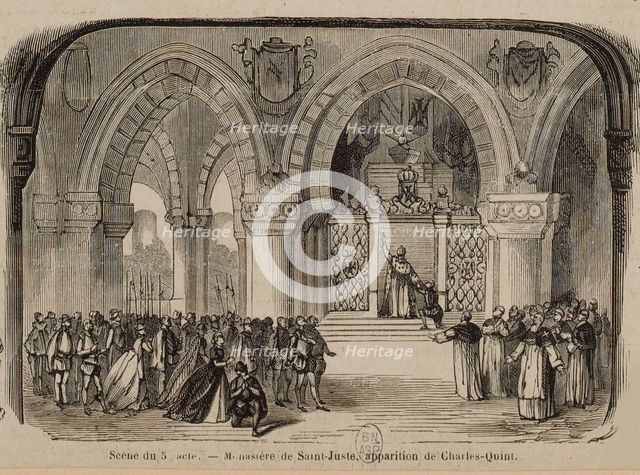 Scene from the Opera Don Carlos by Giuseppe Verdi. Paris, Théâtre de l'Opéra-Le Peletier, 11.03.1867