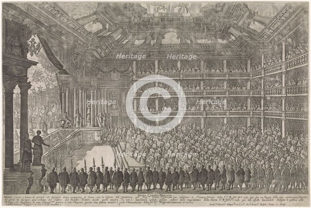 Scene from the opera Il pomo d'oro (The Golden Apple) of A. Cesti to the wedding of Leopold I and Ma