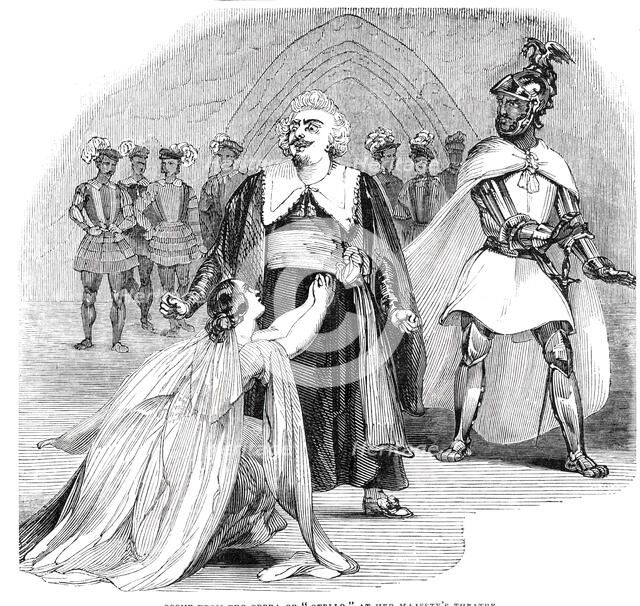 Scene from the opera of "Otello" at Her Majesty's Theatre, 1844. Creator: Unknown.