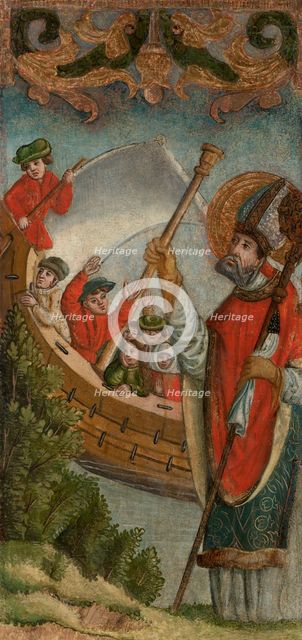Scene from the Legend of St Nicholas-the Saint Saving the Shipwrecked...1st half of 16th cent. Creator: Unknown.
