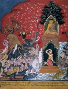 Scene from the life of the Buddha, 19th century. Creator: Unknown