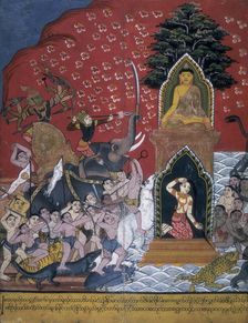 Scene from the life of the Buddha, 19th century. Creator: Unknown