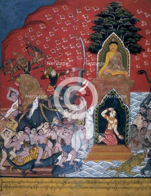 Scene from the life of the Buddha, 19th century.  Creator: Unknown.