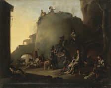 Scene from the Life of Tramps (Lazzaroni), 1650. Creator: Jan Miel