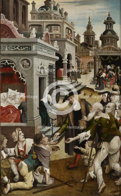 Scene from the life of Saint Roch, 1517. Creator: Orley, Everaert (Everard), van (c. 1490-1527).
