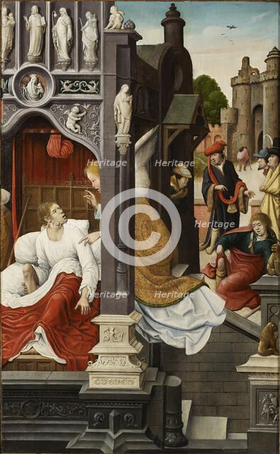Scene from the life of Saint Roch, 1517. Creator: Orley, Everaert (Everard), van (c. 1490-1527).