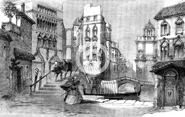 Scene from "The Merchant of Venice", at the Princess' Theatre: the Elopement of Jessica, 1858. Creator: Unknown.