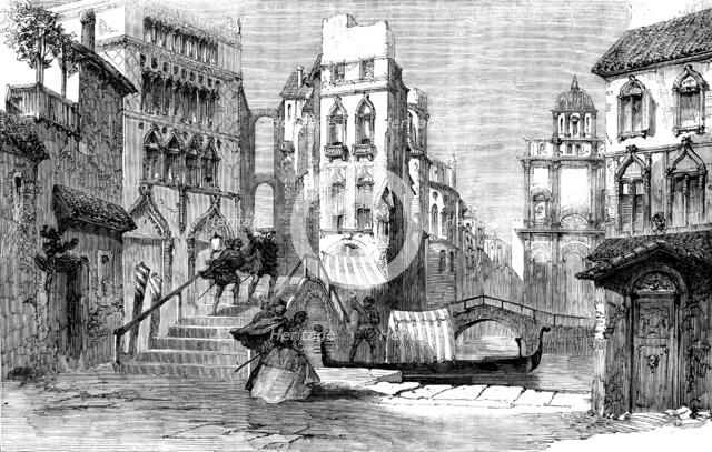 Scene from "The Merchant of Venice", at the Princess' Theatre: the Elopement of Jessica, 1858. Creator: Unknown.