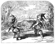 Scene from "The Merry Wives of Windsor; or, Harlequin and Sir John Falstaff, 1850. Creator: Unknown