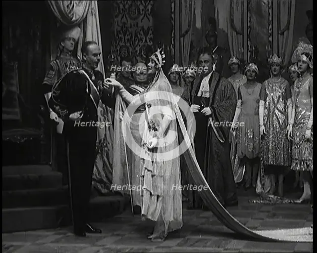 Scene from the Musical Princess Charming: the Actor George Grossmith Standing in Uniform..., 1920s. Creator: British Pathe Ltd.